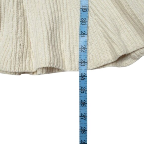 Anthropologie Maeve Belted Cable Cardigan Sweater Ivory S - Picture 8 of 12